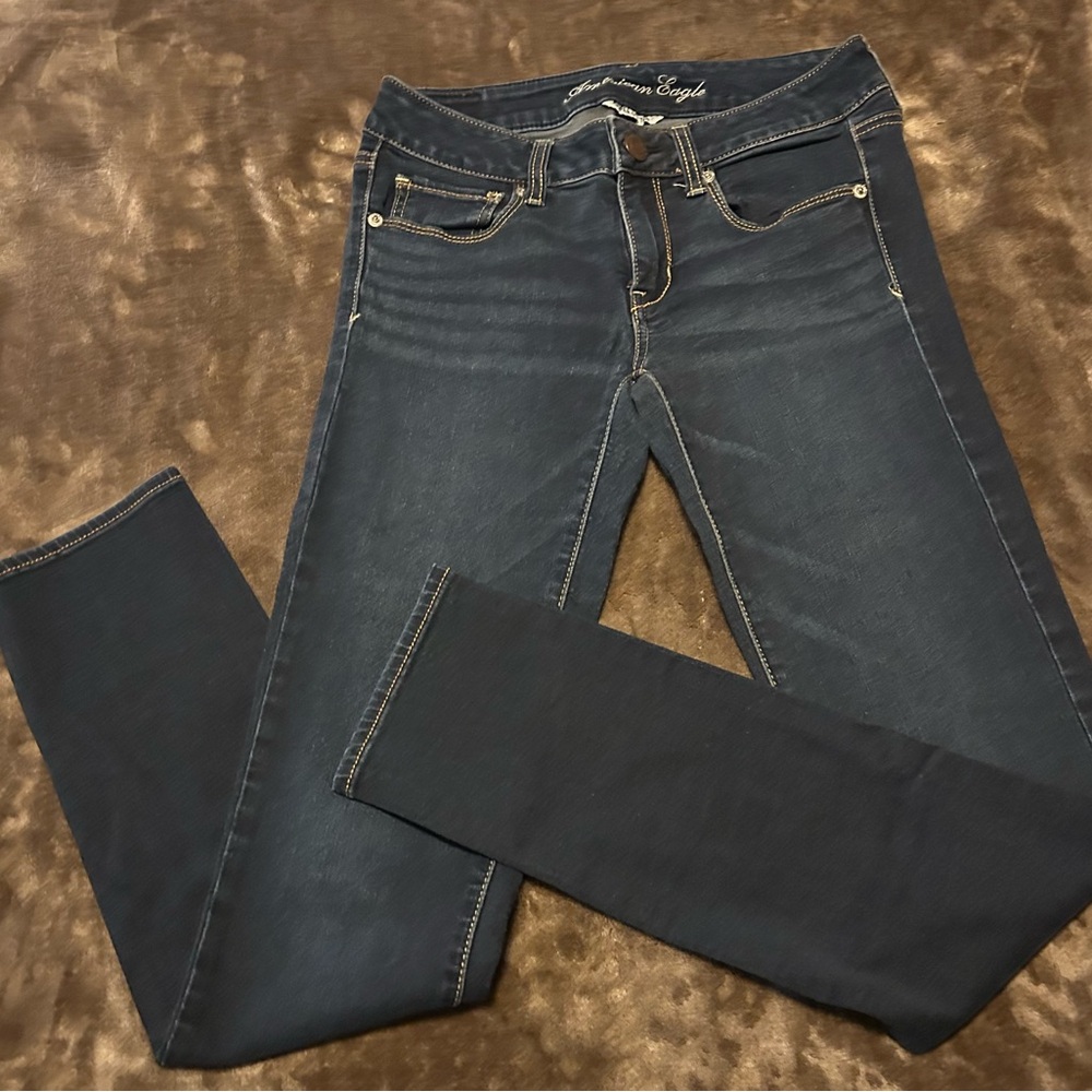 American Eagle Outfitters Women's Dark Blue Skinny Super Stretch Jeans
